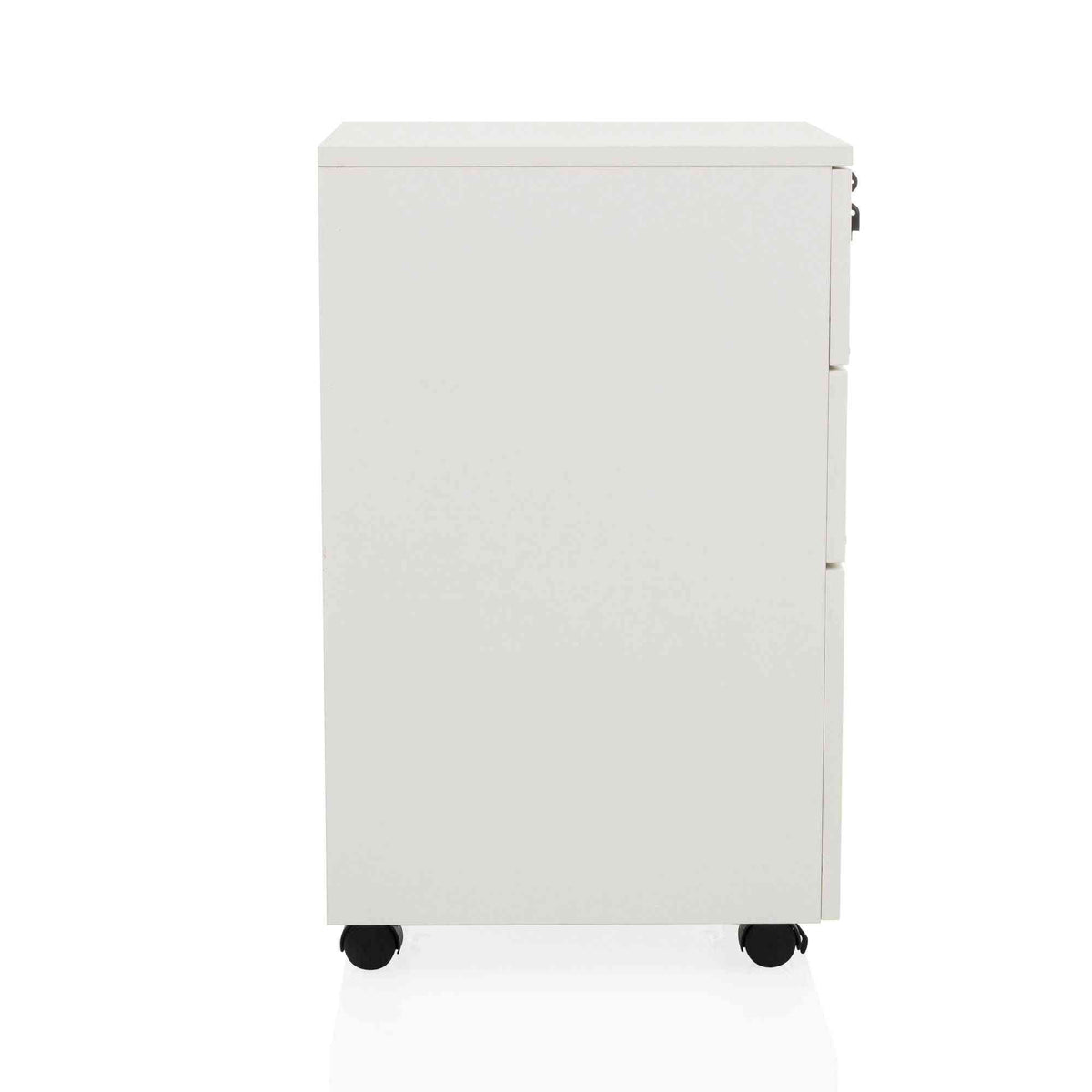 Atvilktņu bloks uz riteņiem LOCK, 3 atvilktnes, balts, slēdzams - Ergostock.lv