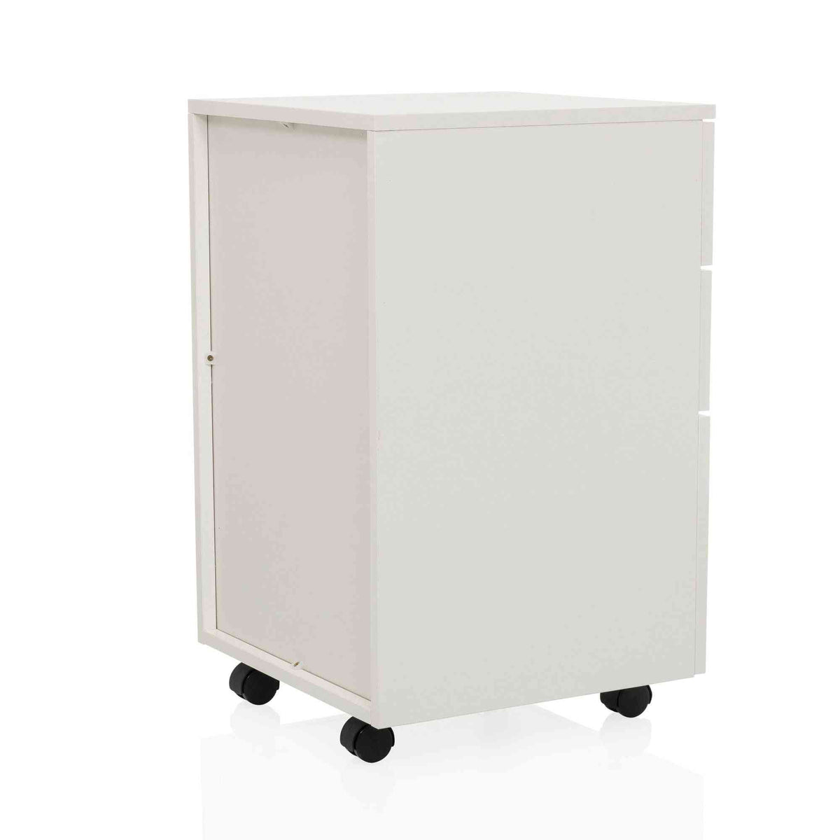 Atvilktņu bloks uz riteņiem LOCK, 3 atvilktnes, balts, slēdzams - Ergostock.lv