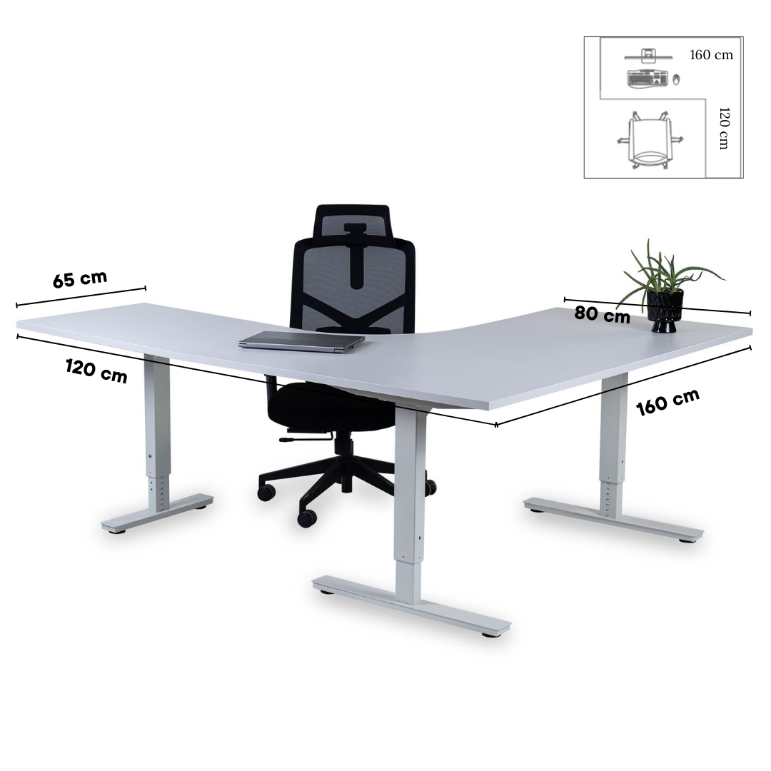 Biroja galds Forza Line L forma 160 cm x 120 cm - Ergostock.lv