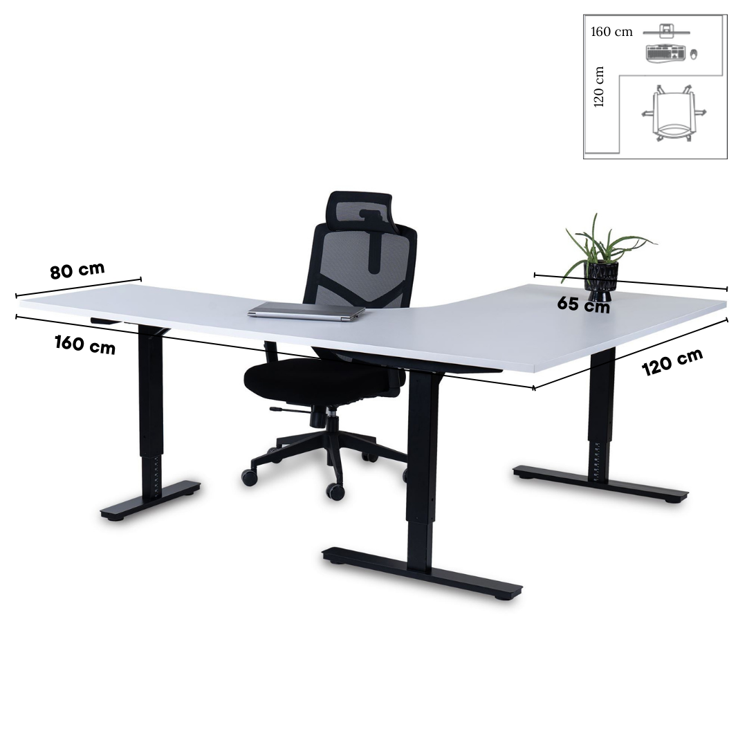 Biroja galds Forza Line L forma 160 cm x 120 cm - Ergostock.lv