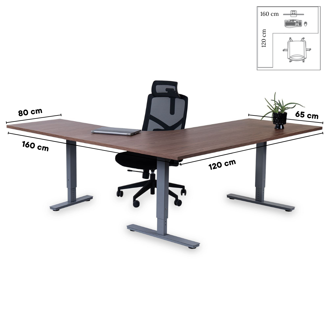 Biroja galds Forza Line L forma 160 cm x 120 cm - Ergostock.lv