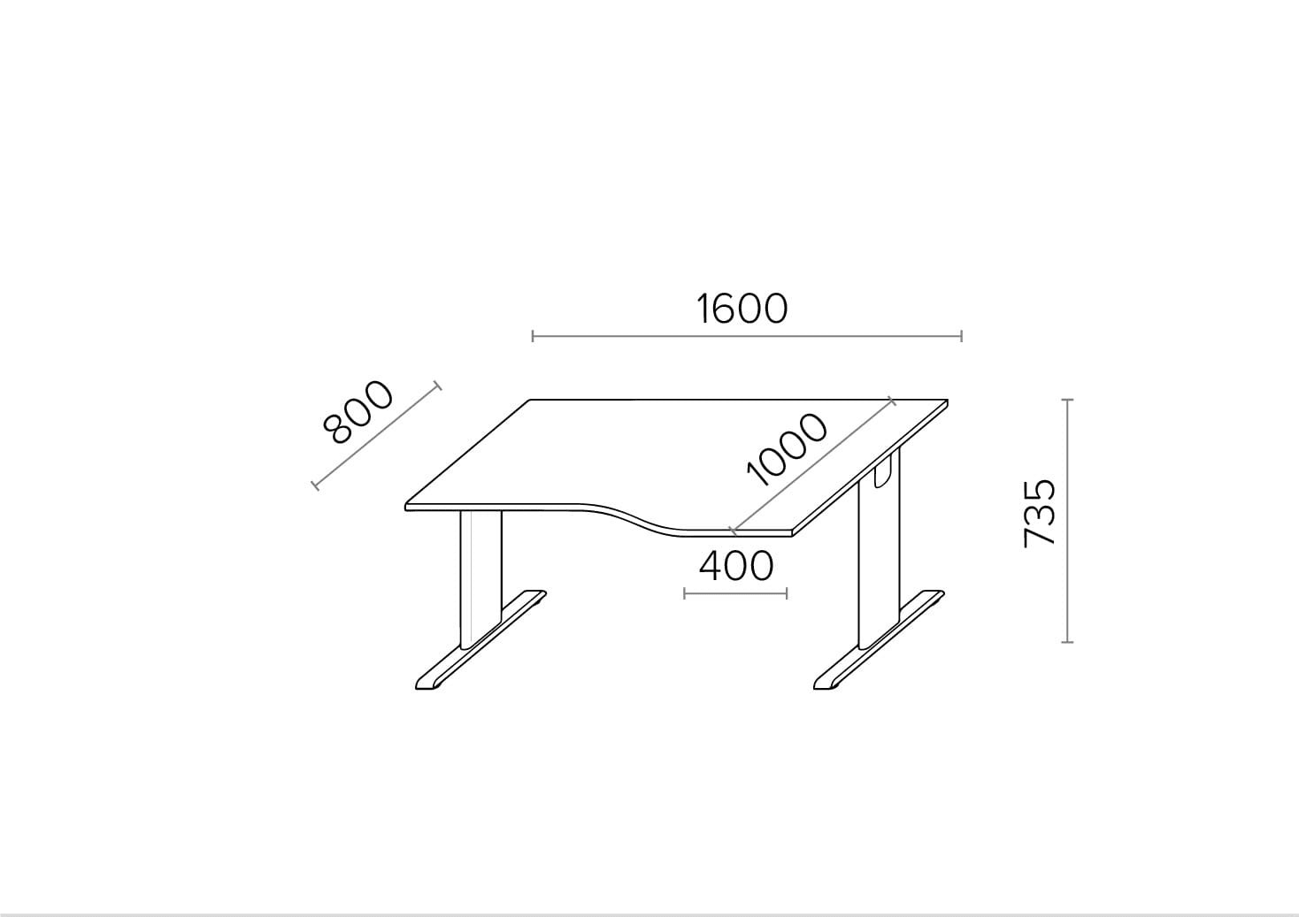 Biroja galds THEO ELEGANCE TWO, 160 x 80 cm - Ergostock.lv