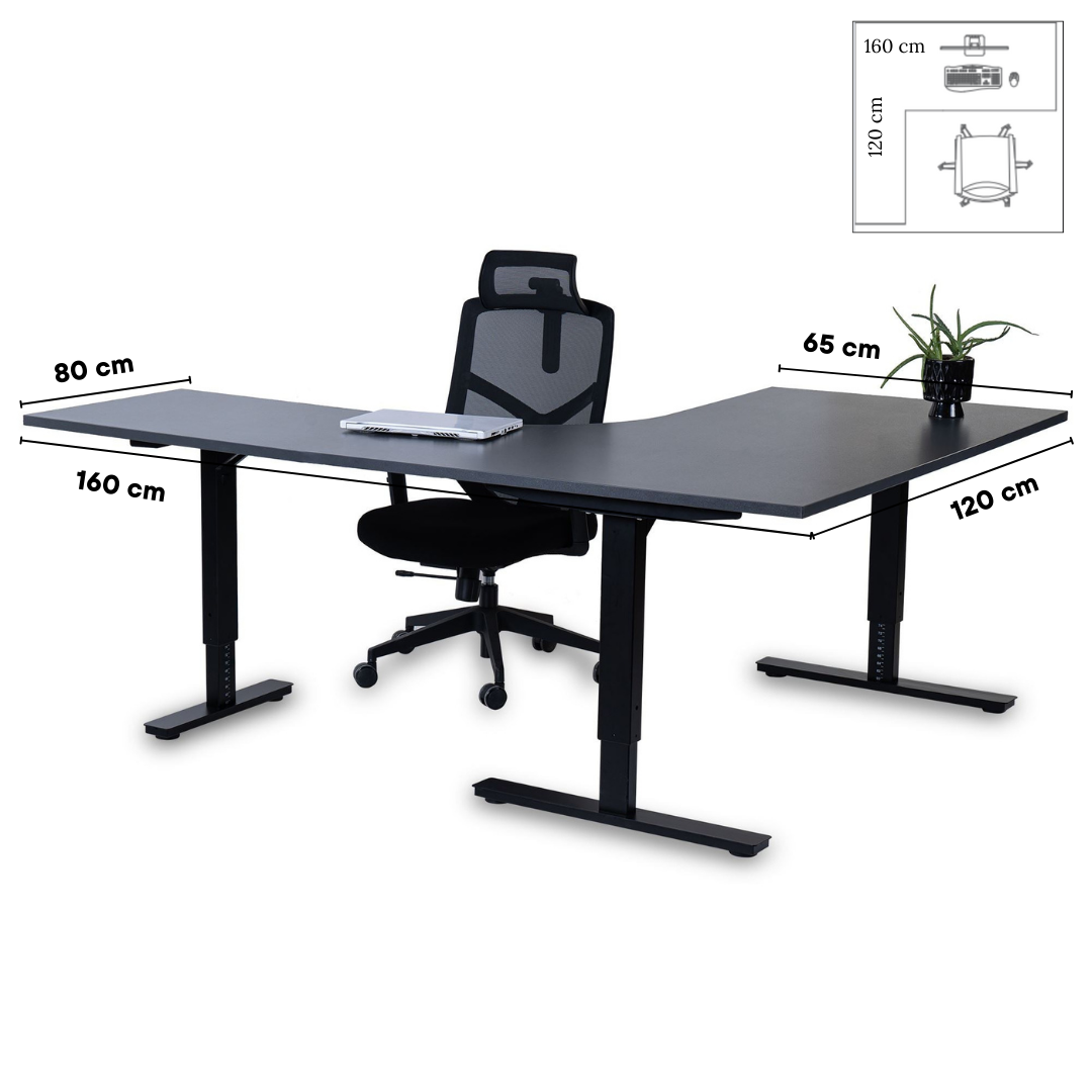 Biroja galds Forza Line L forma 160 cm x 120 cm - Ergostock.lv