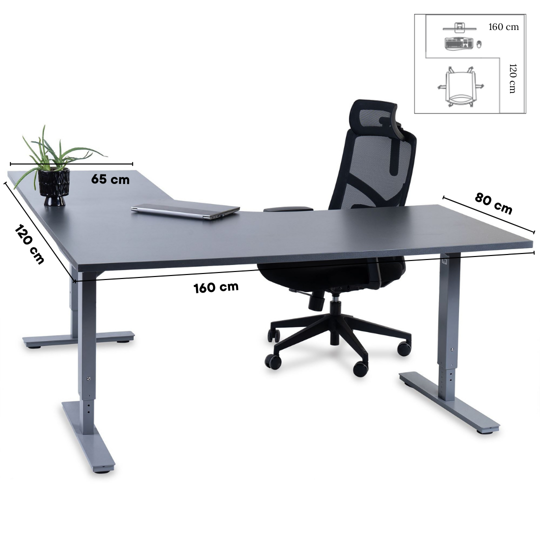 Biroja galds Forza Line L forma 160 cm x 120 cm - Ergostock.lv