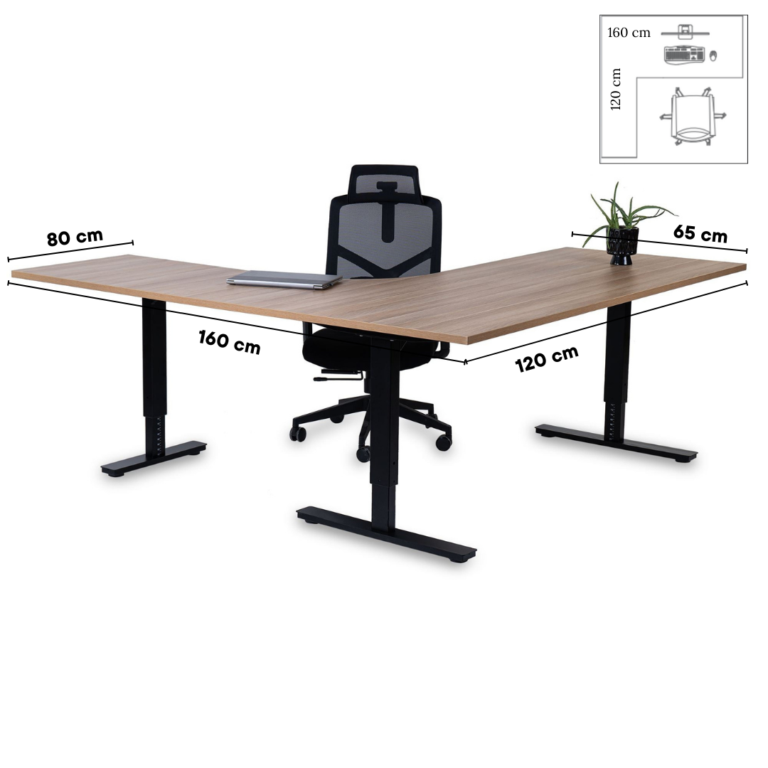 Biroja galds Forza Line L forma 160 cm x 120 cm - Ergostock.lv