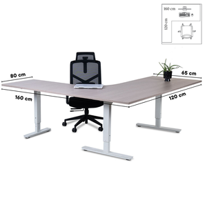 Biroja galds Forza Line L forma 160 cm x 120 cm - Ergostock.lv