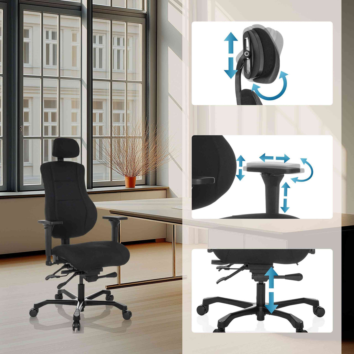 Biroja krēsls 24H/7 XXL - Ergostock.lv