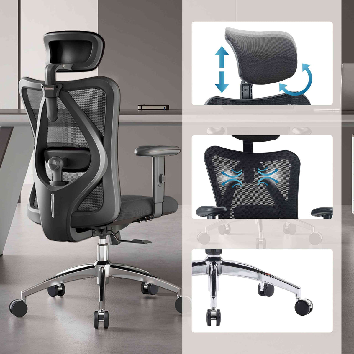 Biroja krēsls M18-M148 - Ergostock.lv