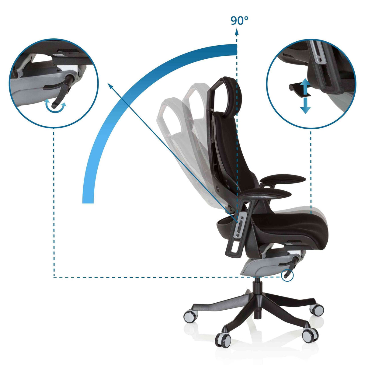 Biroja krēsls SPEKTRE BLACK - Ergostock.lv