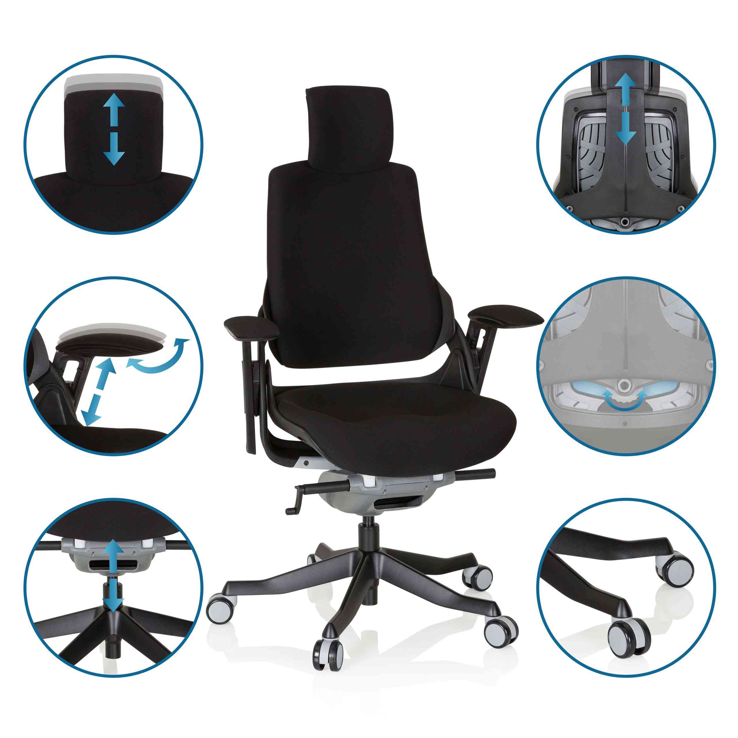 Biroja krēsls SPEKTRE BLACK - Ergostock.lv