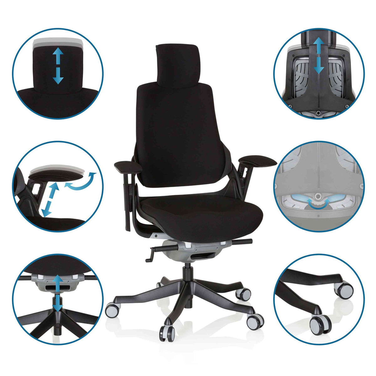 Biroja krēsls SPEKTRE BLACK - Ergostock.lv