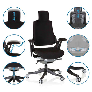 Biroja krēsls SPEKTRE BLACK - Ergostock.lv