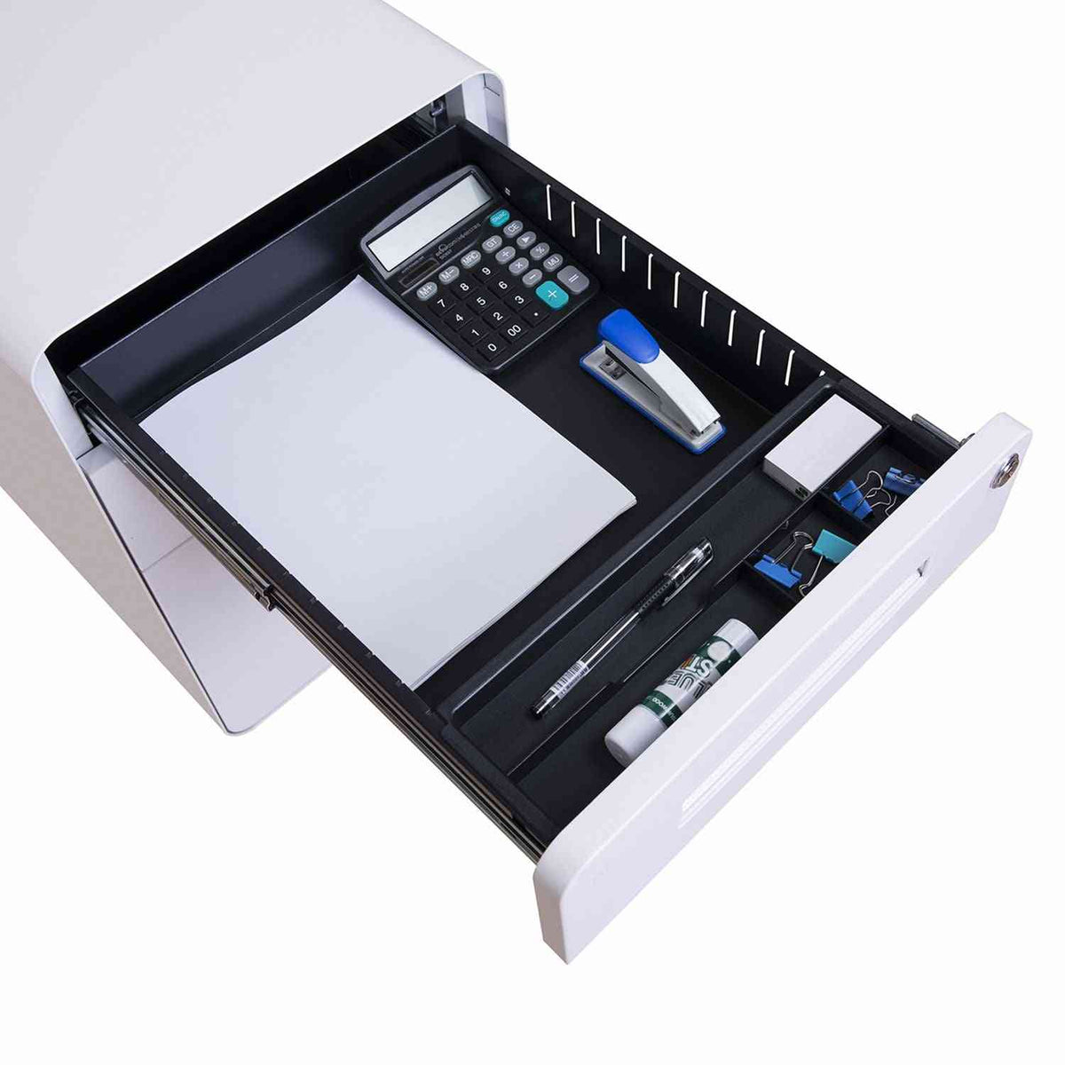 Metāla atvilktņu bloks ADVANCE, slēdzams, uz ritentiņiem - Ergostock.lv