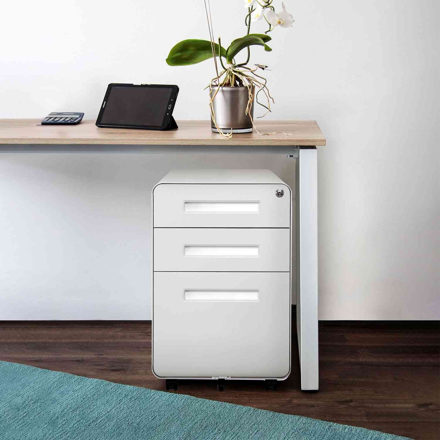 Metāla atvilktņu bloks ADVANCE, slēdzams, uz ritentiņiem - Ergostock.lv