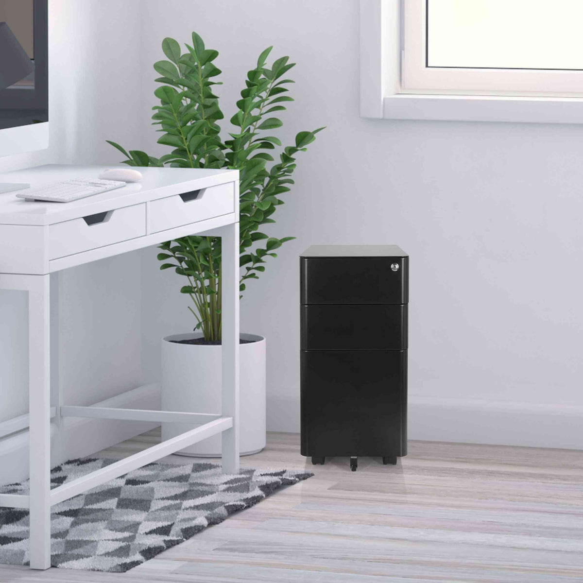 Metāla atvilktņu bloks Prestige, slēdzams, ar ritentiņiem - Ergostock.lv