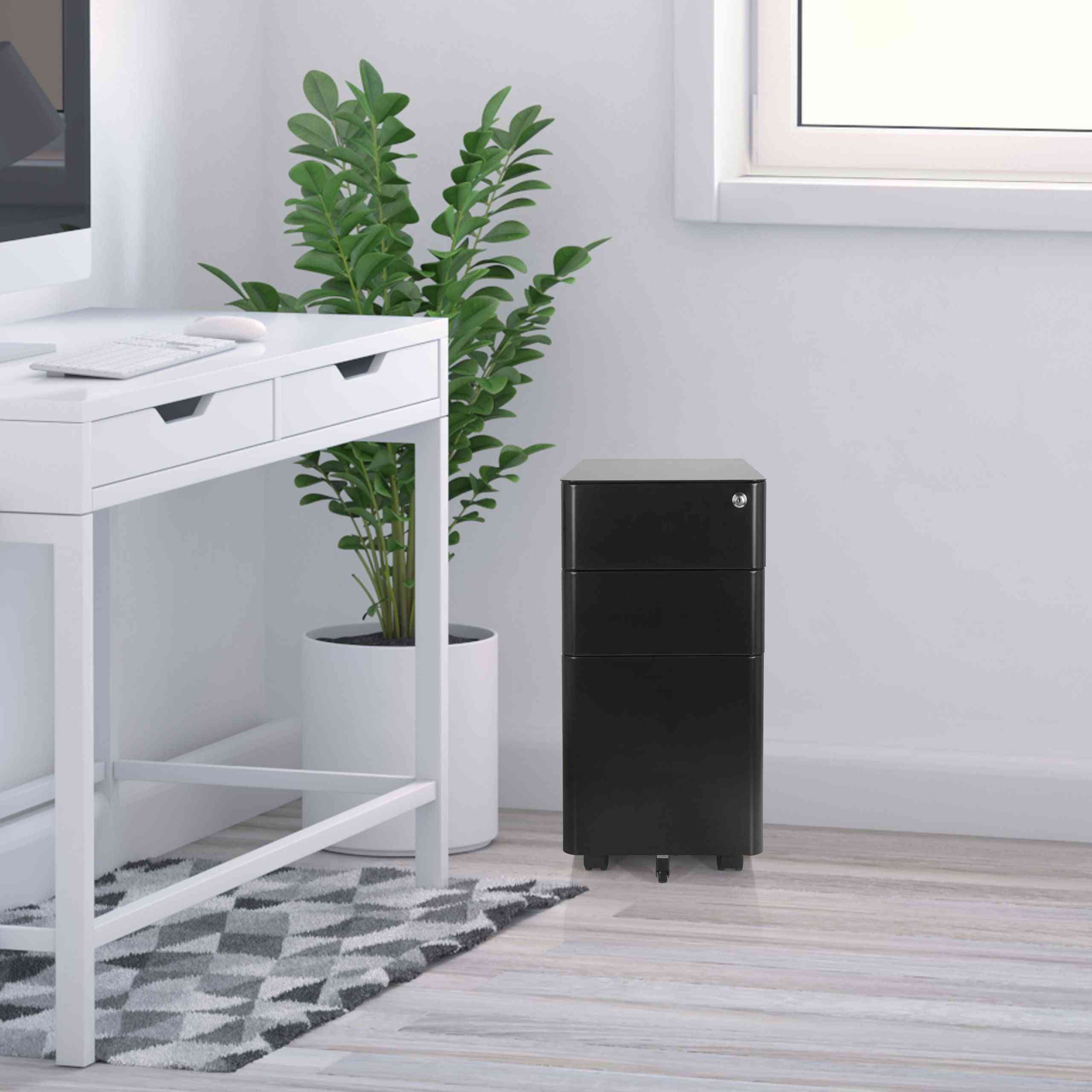 Metāla atvilktņu bloks Prestige, slēdzams, ar ritentiņiem - Ergostock.lv