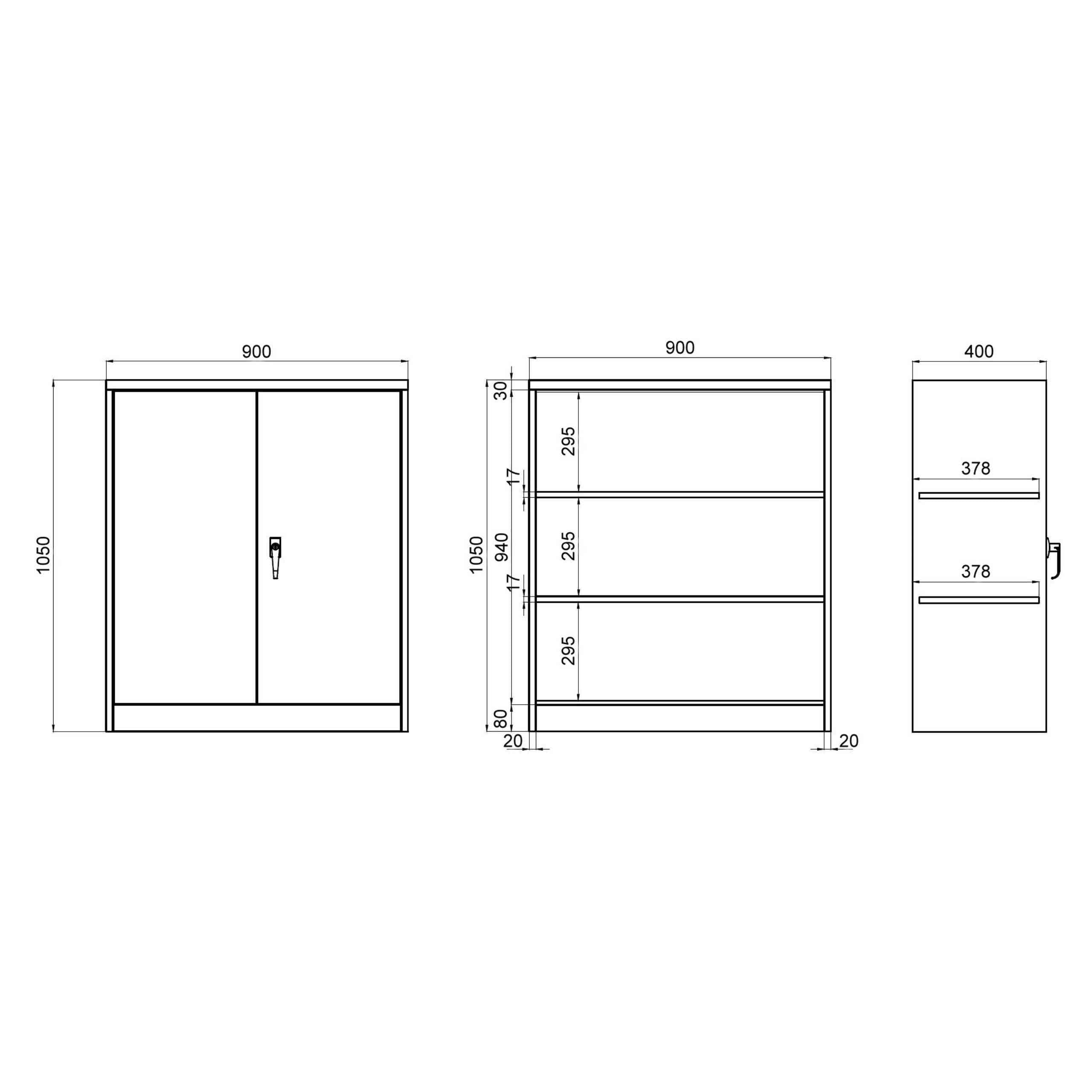 Dokumentu skapis ar 3 plauktiem COLOR, slēdzams - Ergostock.lv