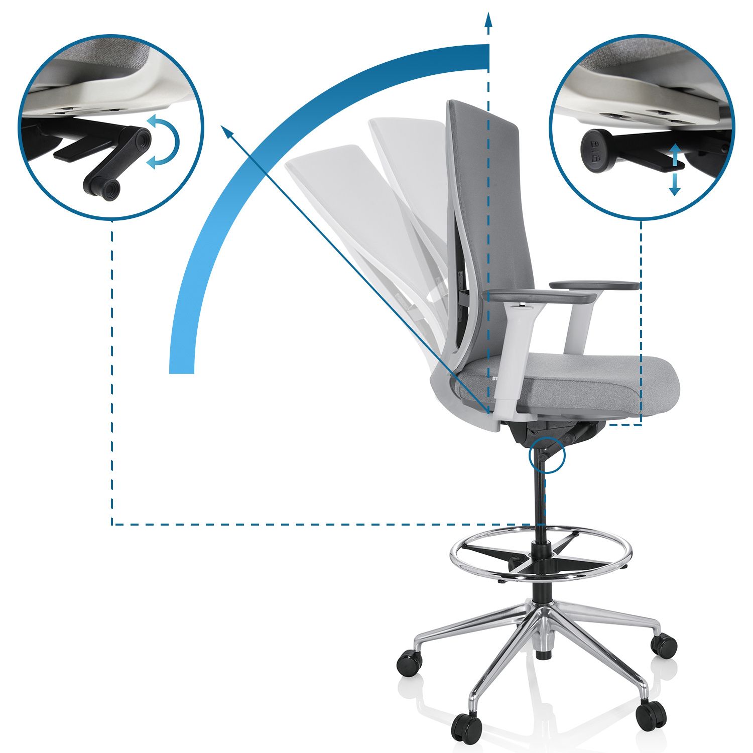 Darbnīcu krēsls HALIFAX WORK - Ergostock.lv