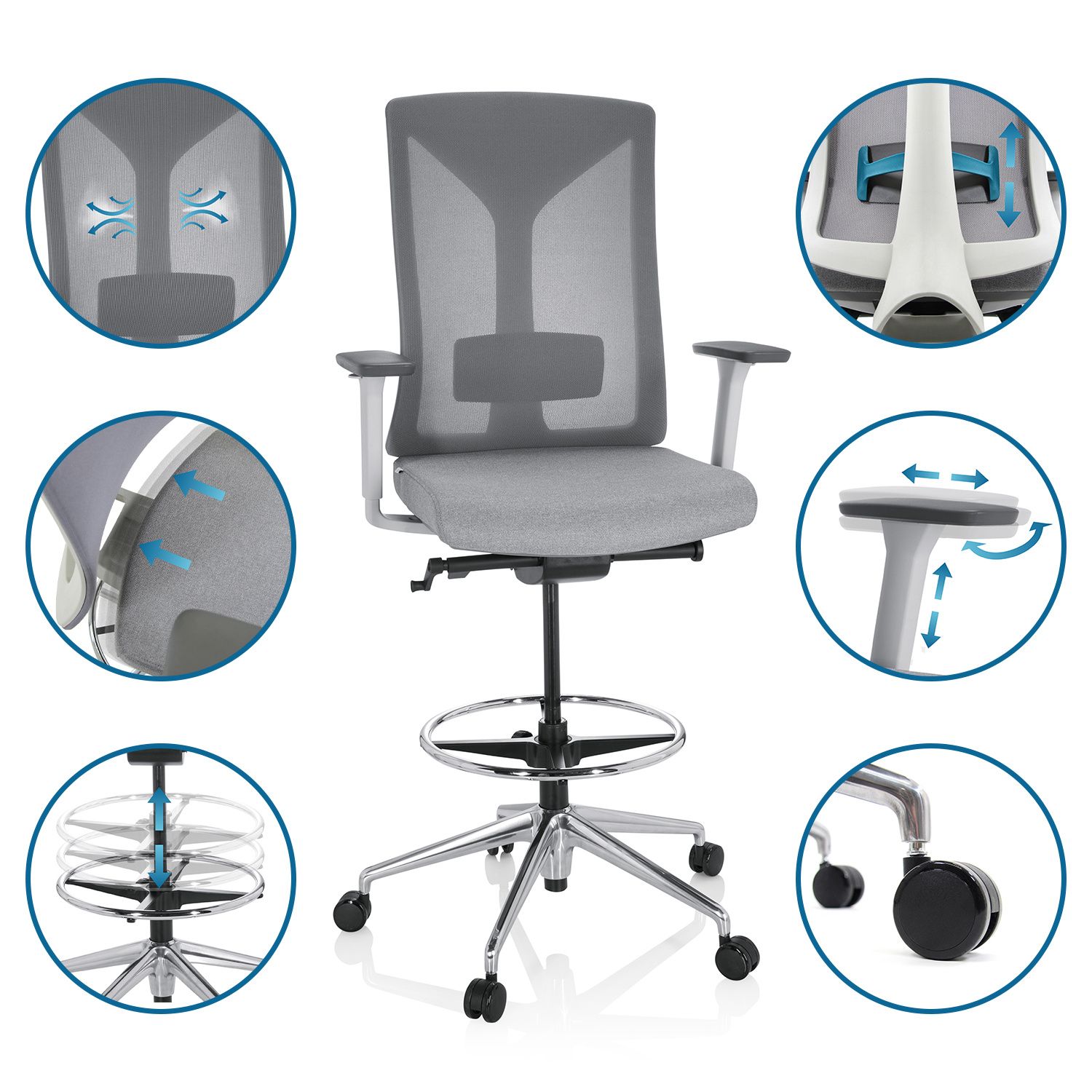 Darbnīcu krēsls HALIFAX WORK - Ergostock.lv