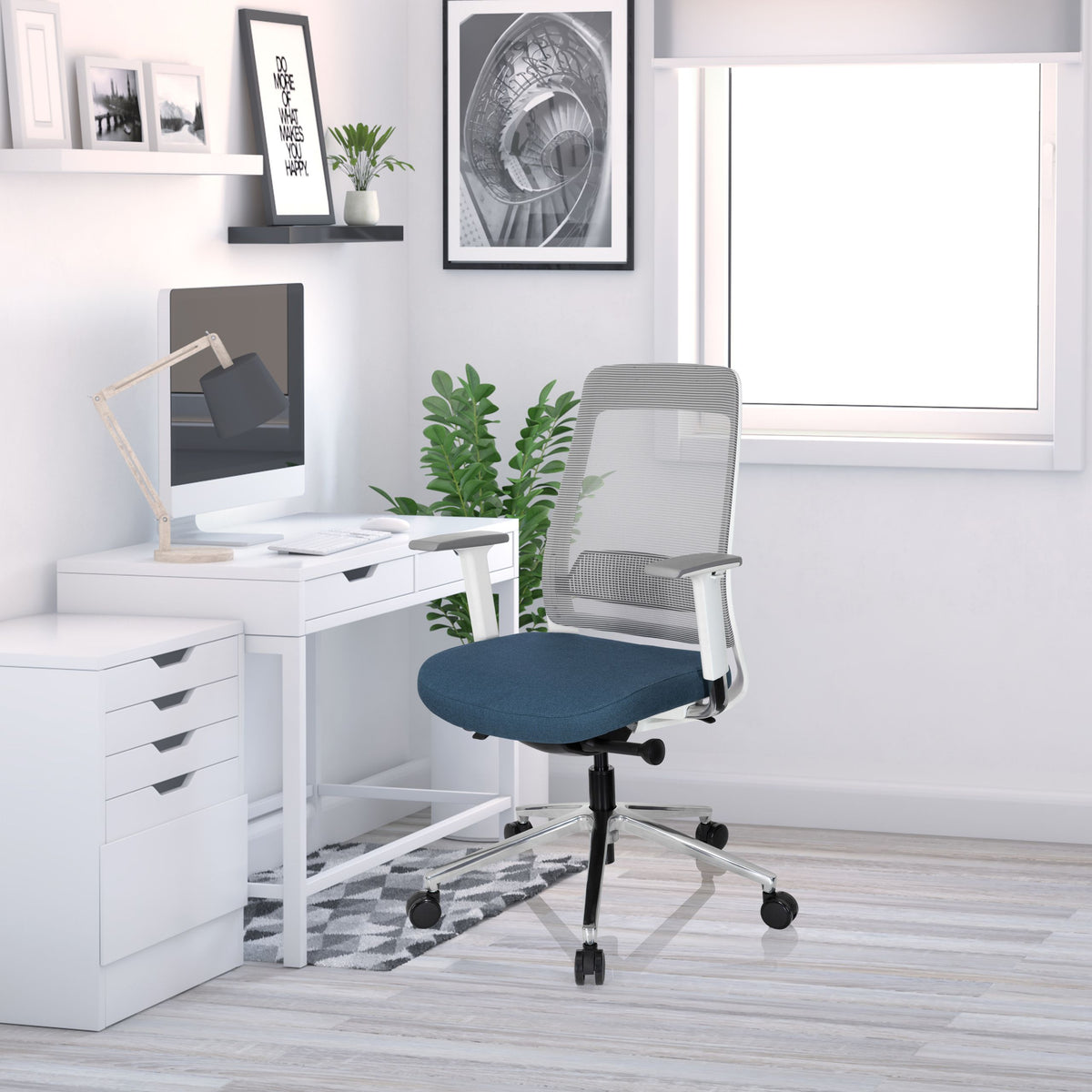 Biroja krēsls CHIARO T2 WHITE - Ergostock.lv