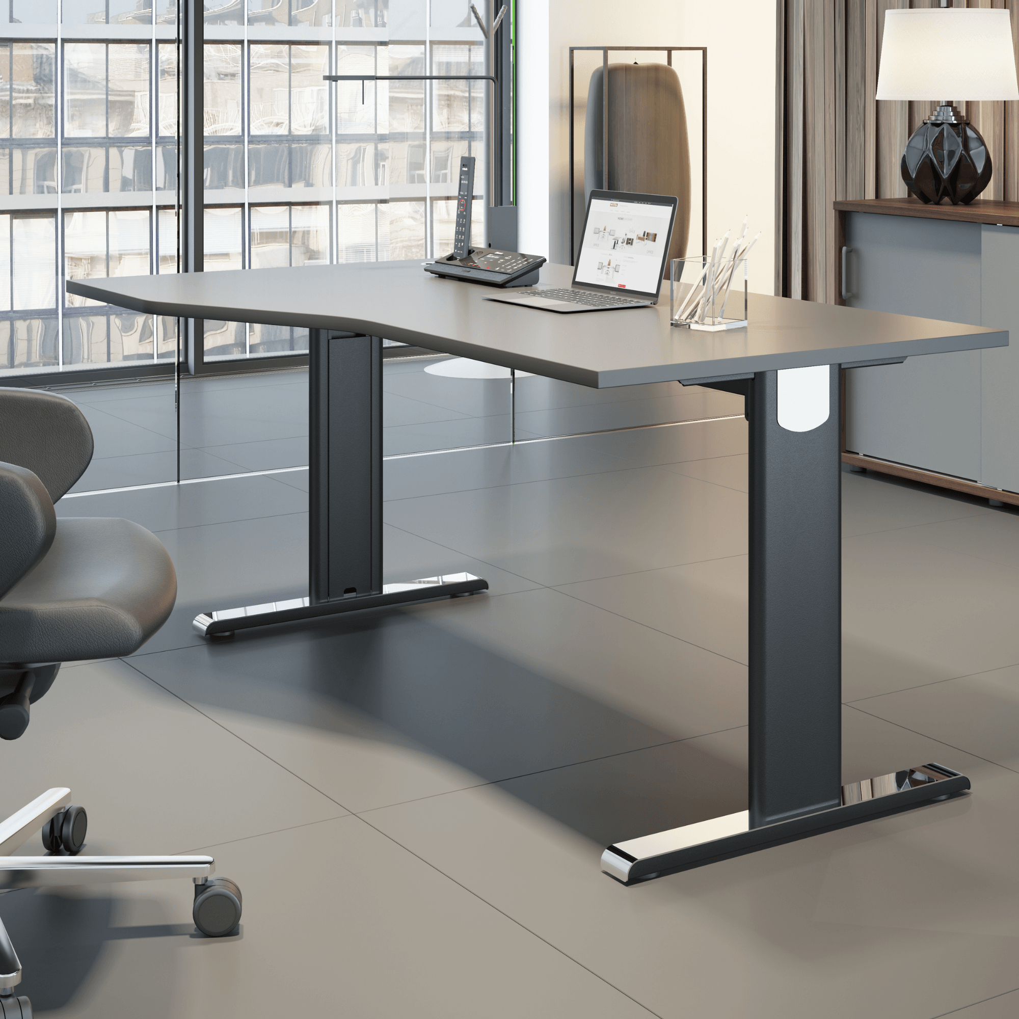 Biroja galds THEO ELEGANCE TWO, 160 x 80 cm - Ergostock.lv