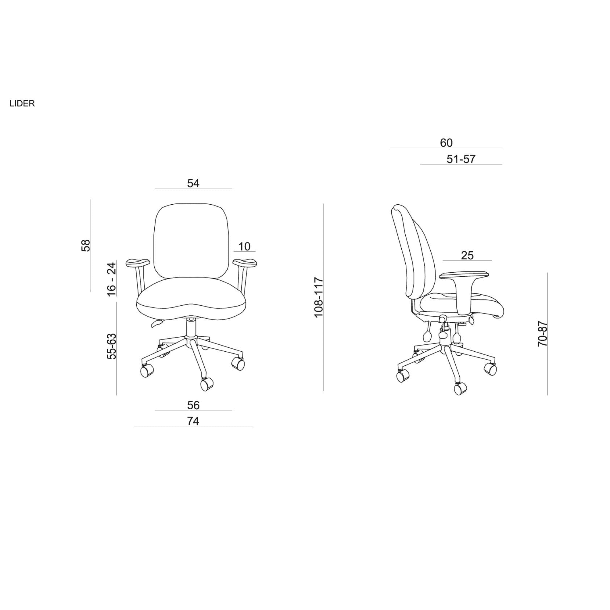 24 stundu krēsls LIDER - Ergostock.lv