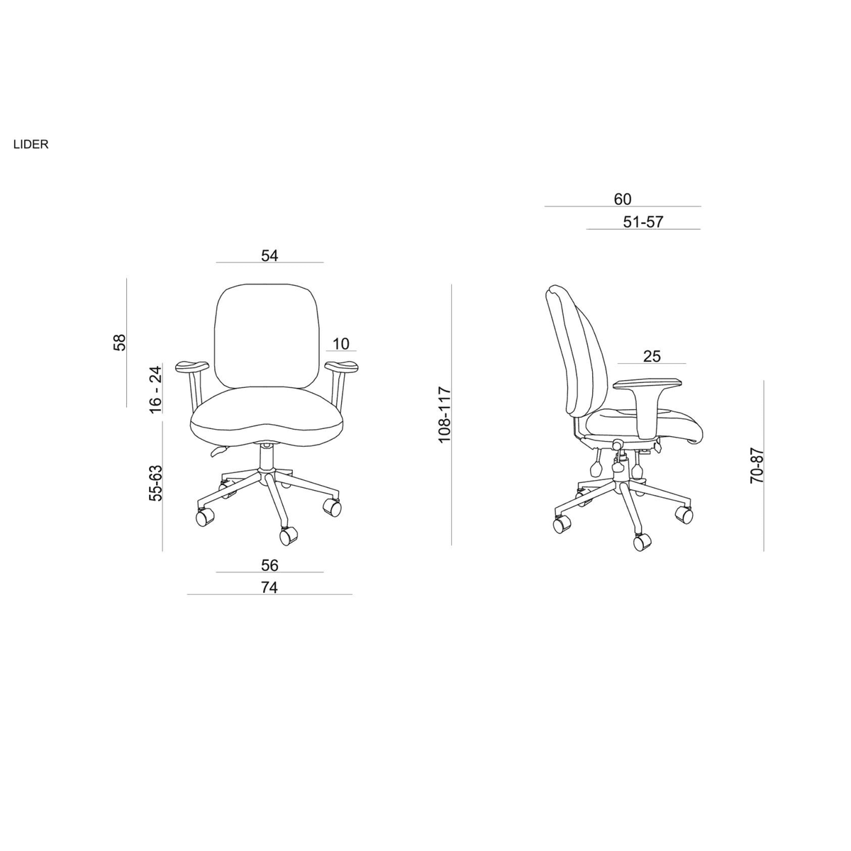 24 stundu krēsls LIDER - Ergostock.lv