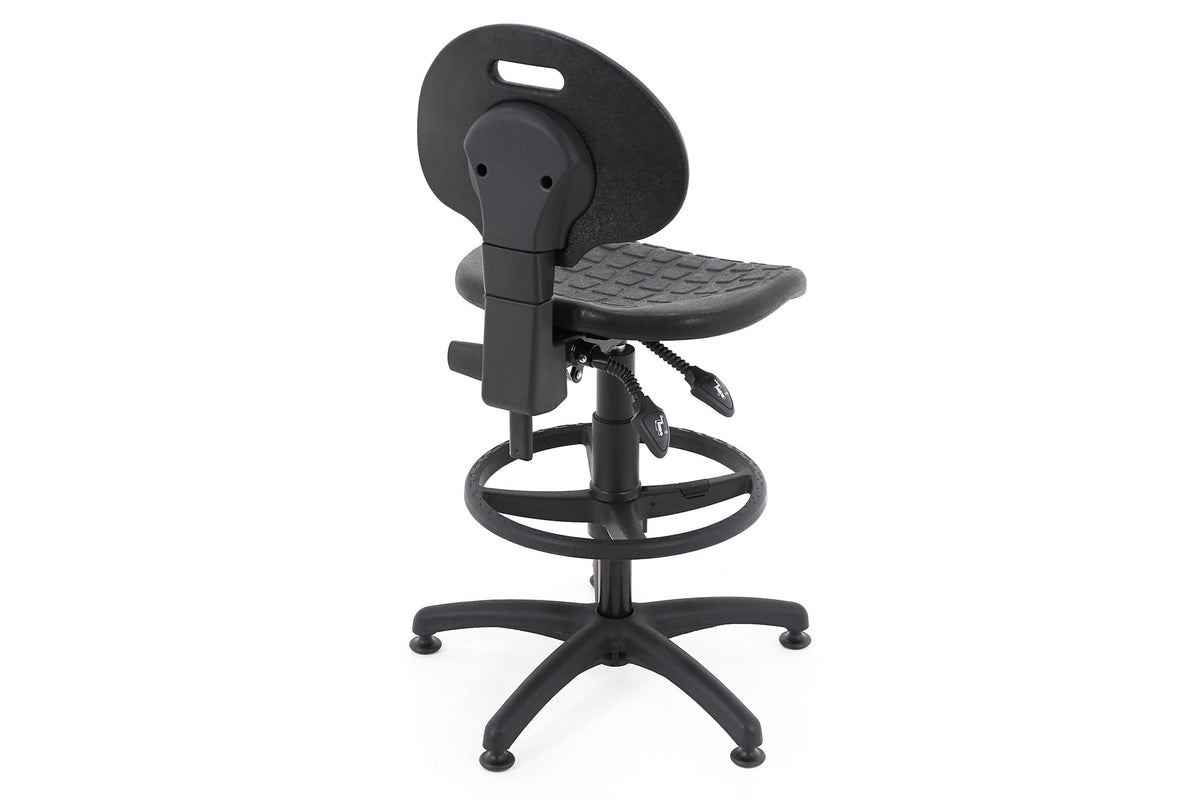 Darbnīcu krēsls LAB RB Black - Ergostock.lv