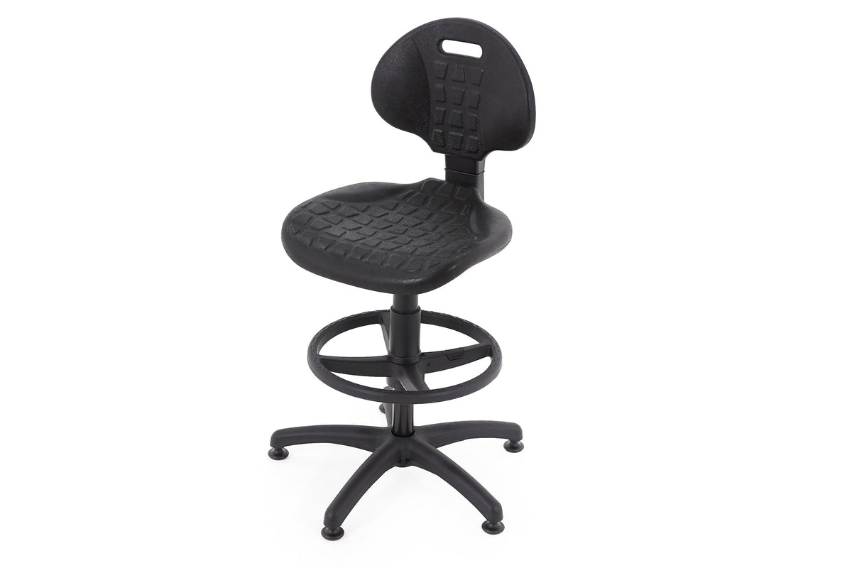 Darbnīcu krēsls LAB RB Black - Ergostock.lv