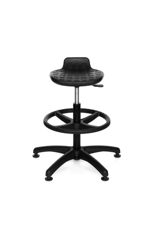 Darbnīcu krēsls LAB Stool RB Black - Ergostock.lv