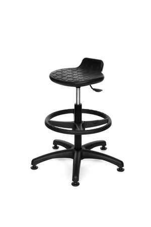 Darbnīcu krēsls LAB Stool RB Black - Ergostock.lv