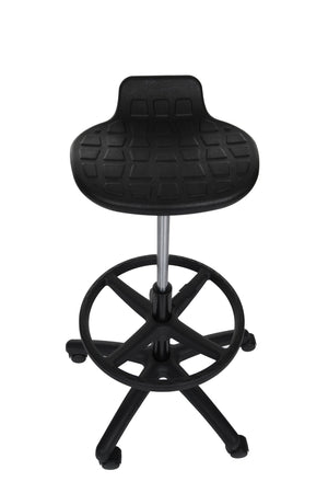 Darbnīcu krēsls LAB Stool RB Black - Ergostock.lv