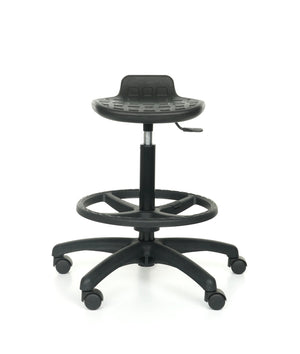 Darbnīcu krēsls LAB Stool RB Black - Ergostock.lv