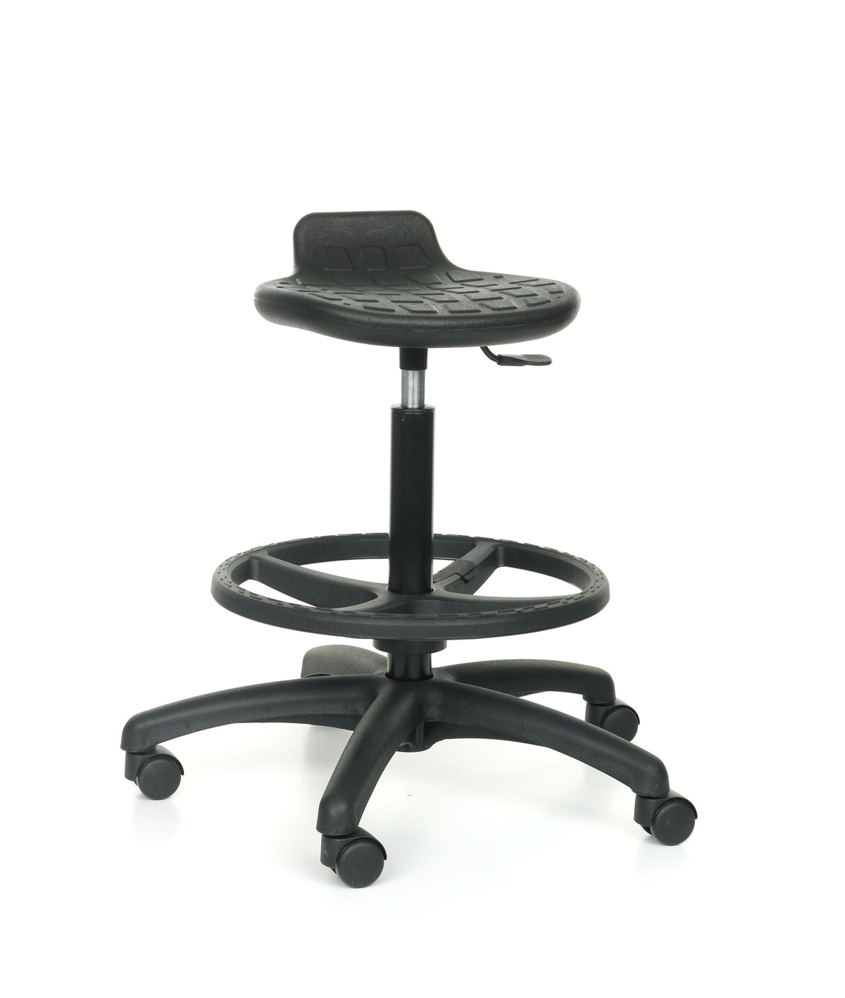 Darbnīcu krēsls LAB Stool RB Black - Ergostock.lv