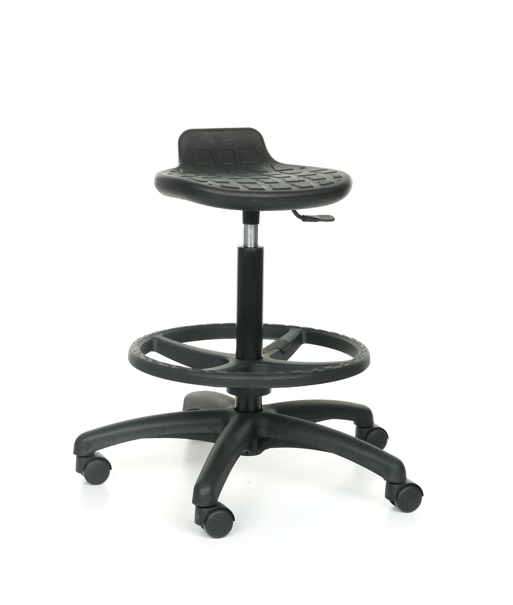 Darbnīcu krēsls LAB Stool RB Black - Ergostock.lv
