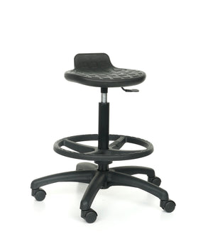 Darbnīcu krēsls LAB Stool RB Black - Ergostock.lv