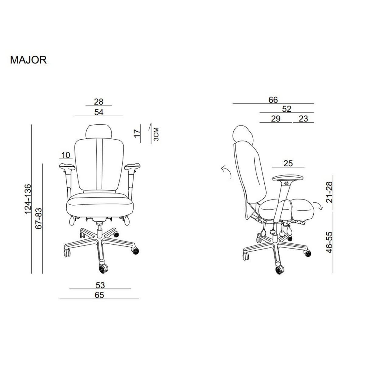 24 stundu krēsls MAJOR - Ergostock.lv