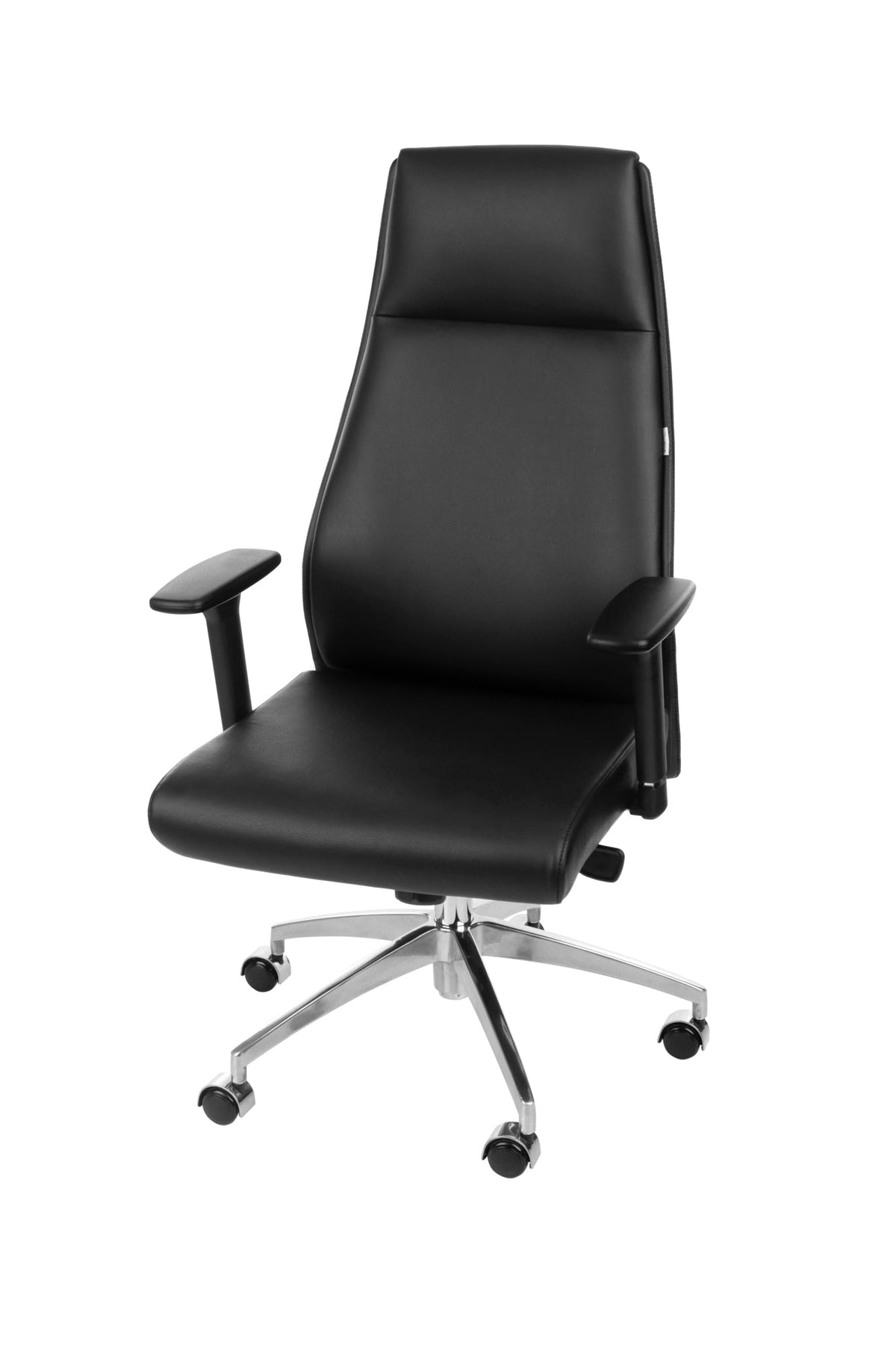 Biroja krēsls MODO Chrome Black Leather - Ergostock.lv