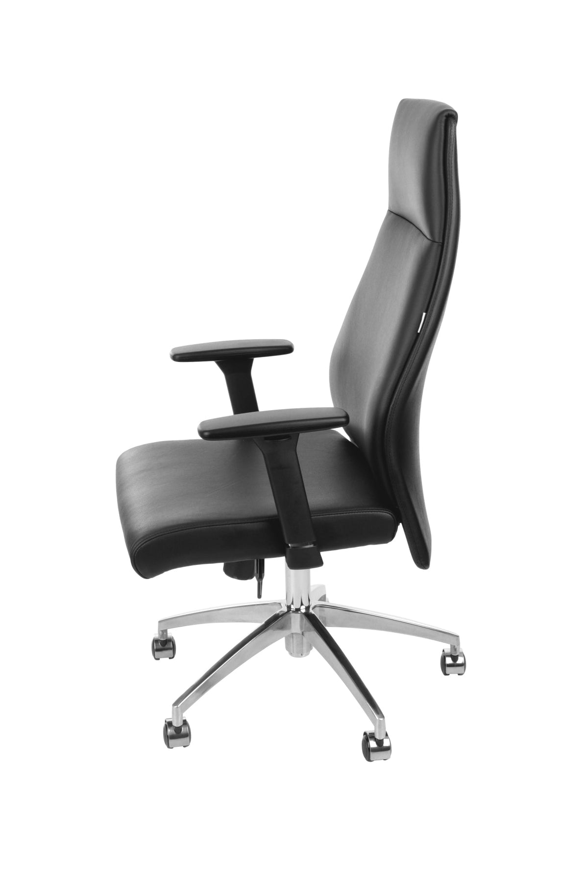 Biroja krēsls MODO Chrome Black Leather - Ergostock.lv