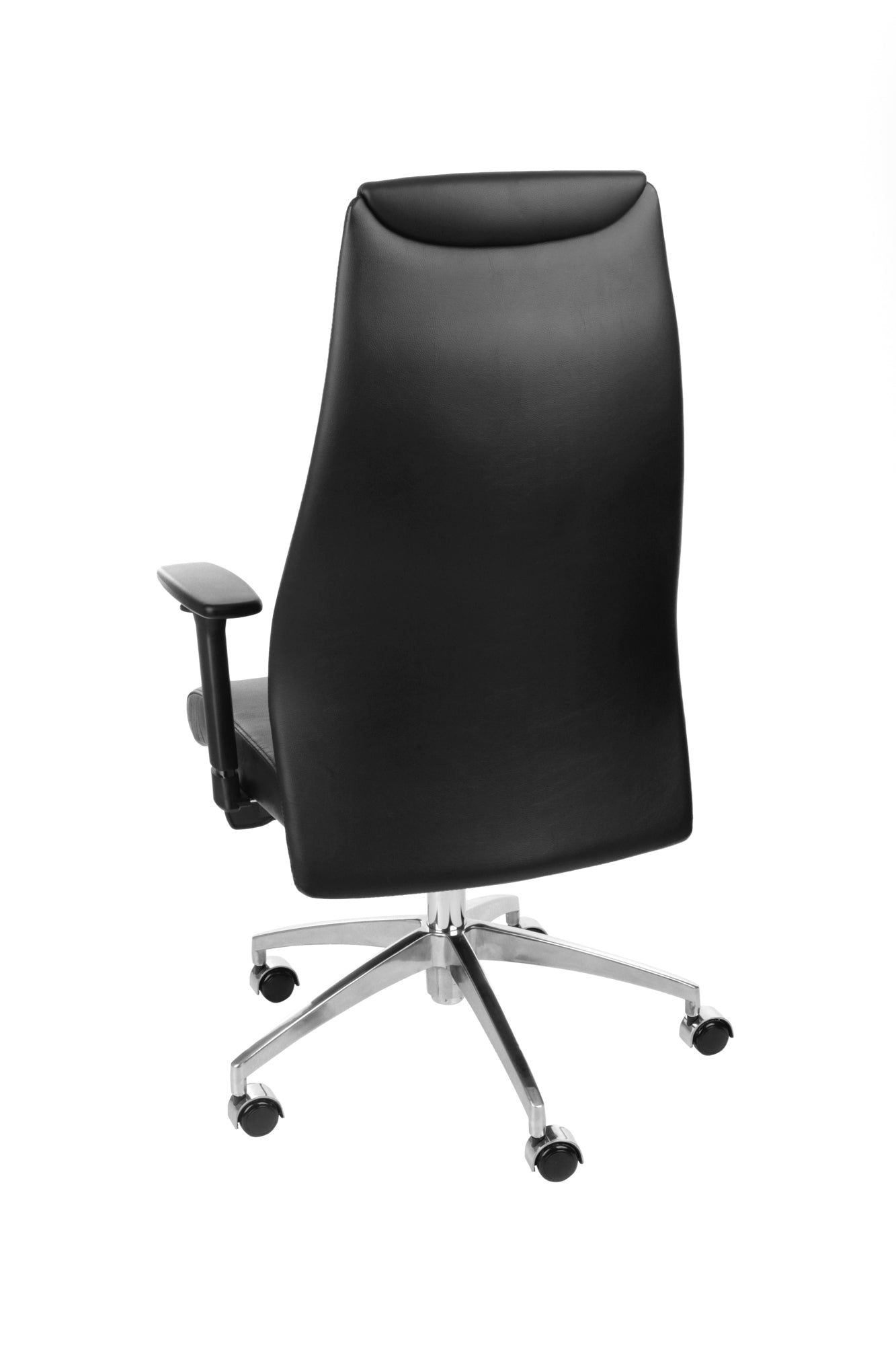 Biroja krēsls MODO Chrome Black Leather - Ergostock.lv