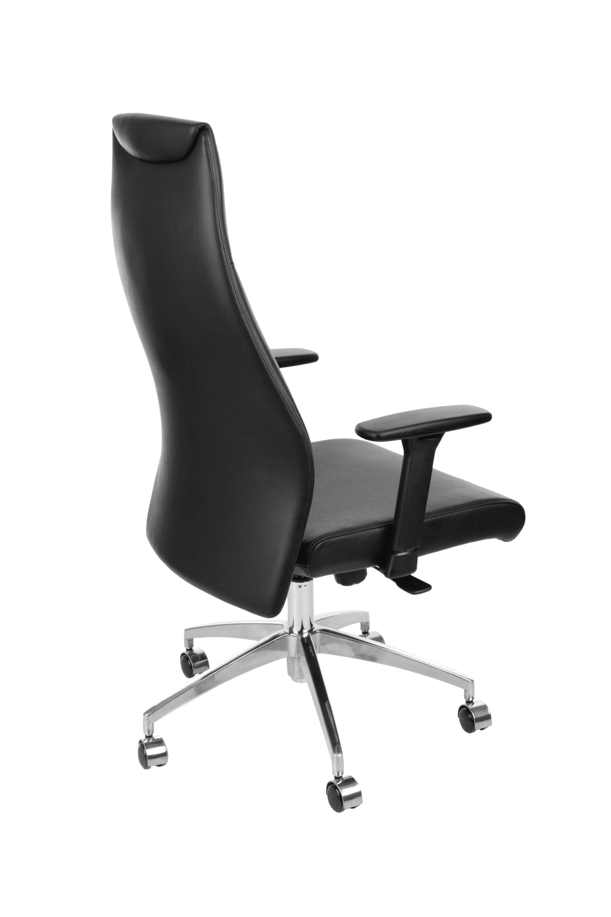 Biroja krēsls MODO Chrome Black Leather - Ergostock.lv