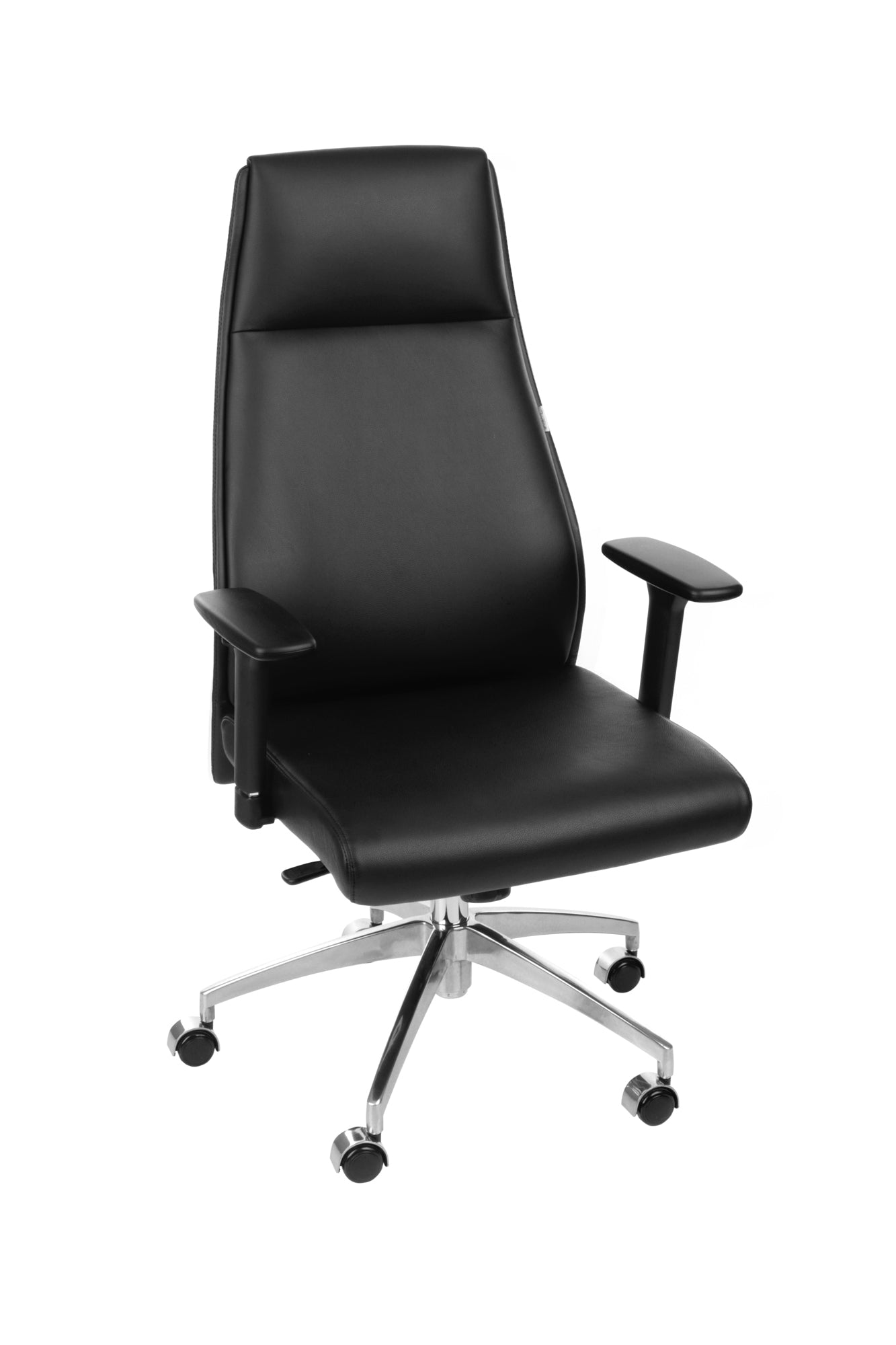 Biroja krēsls MODO Chrome Black Leather - Ergostock.lv