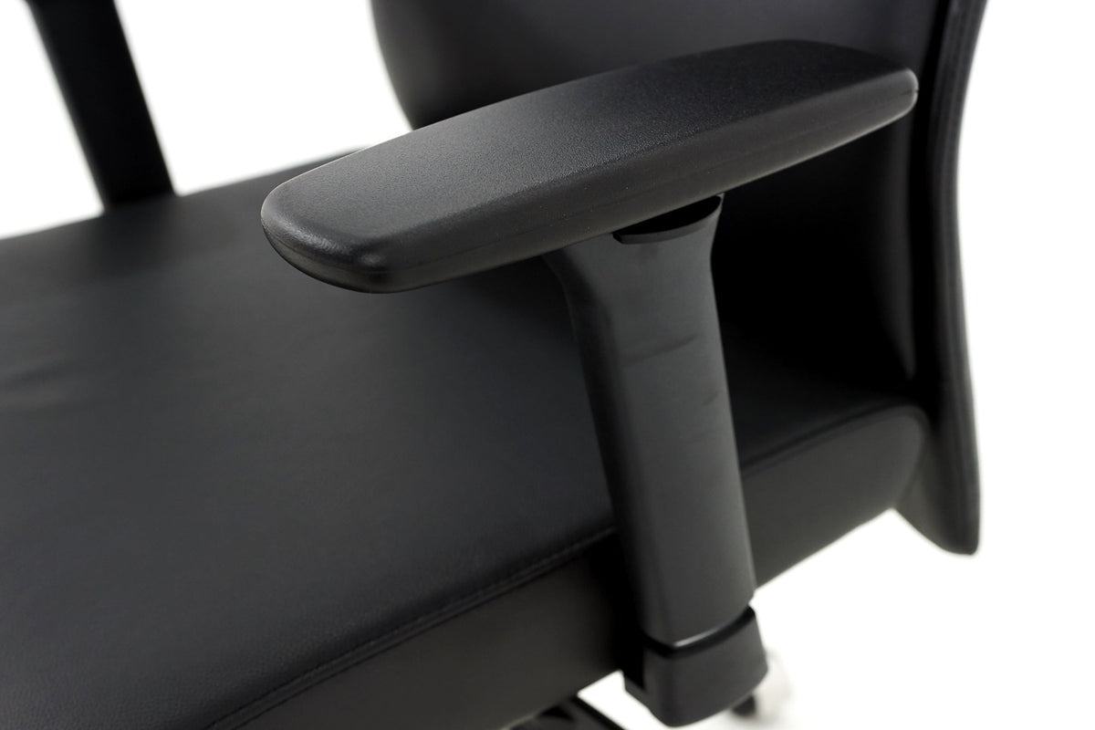 Biroja krēsls MODO Chrome Black Leather - Ergostock.lv