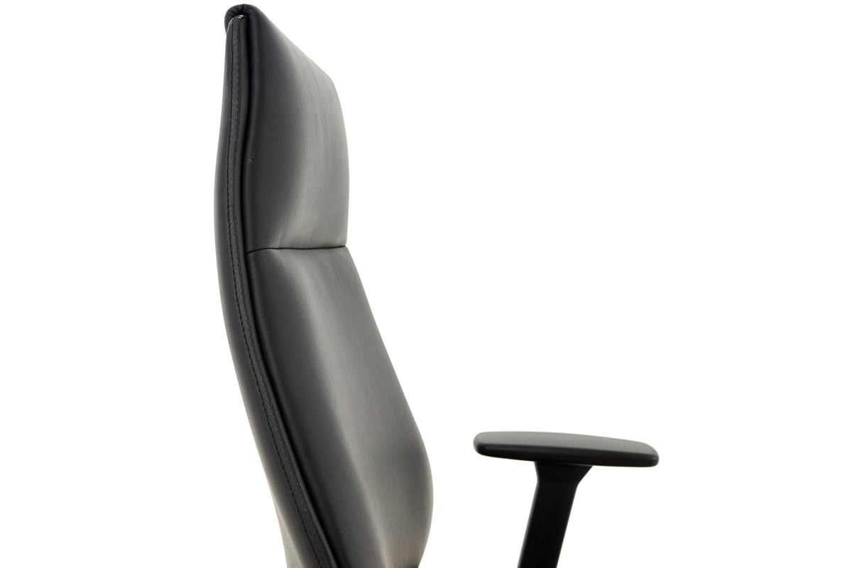 Biroja krēsls MODO Chrome Black Leather - Ergostock.lv