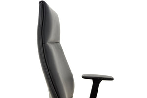 Biroja krēsls MODO Chrome Black Leather - Ergostock.lv