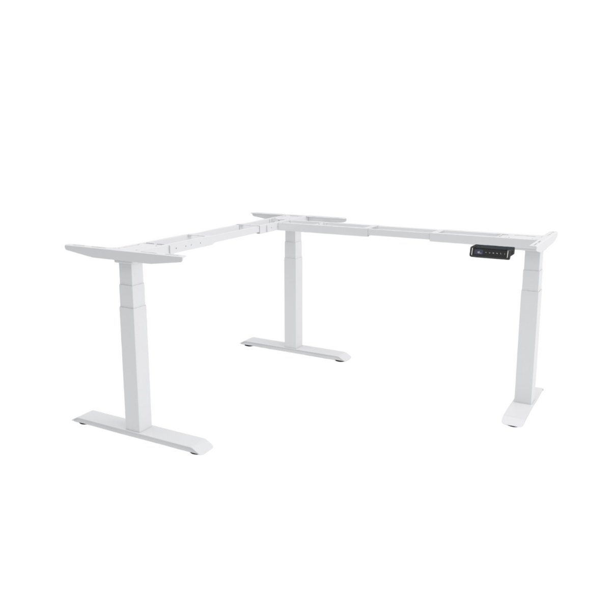 Elektriski augstumā regulējams trīsmotoru galda statīvs Prestige L forma - Ergostock.lv