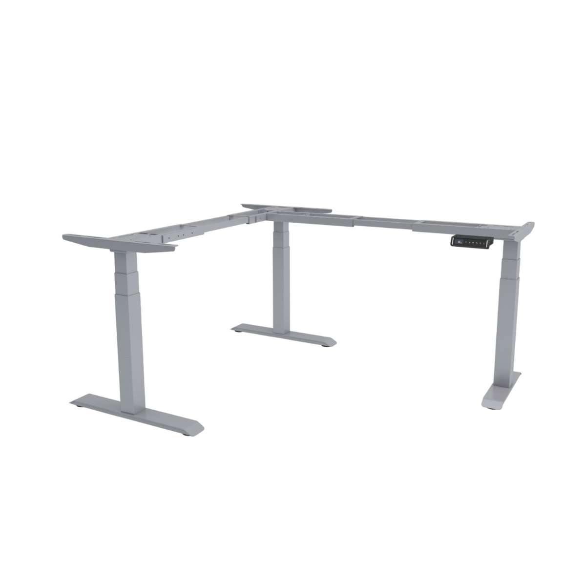 Elektriski augstumā regulējams trīsmotoru galda statīvs Prestige L forma - Ergostock.lv