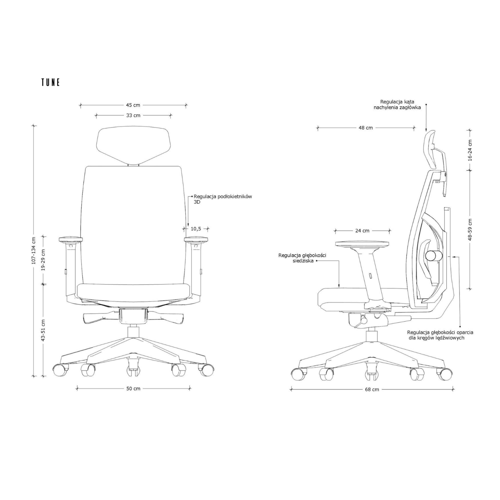 Biroja krēsls TUNE - Ergostock.lv