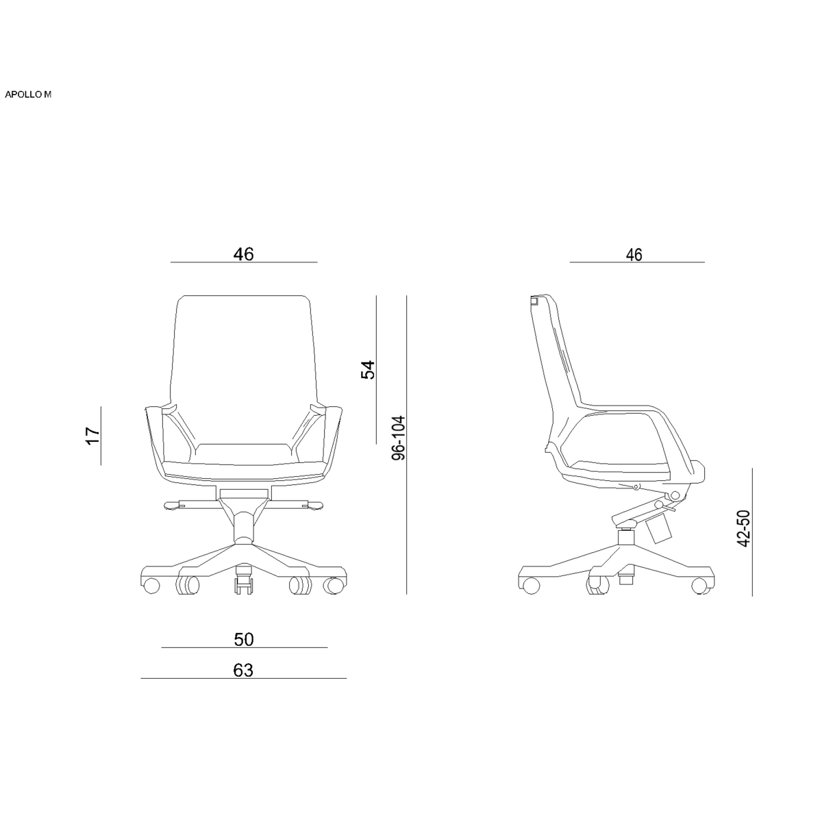 Biroja krēsls APOLLO LOW - Ergostock.lv