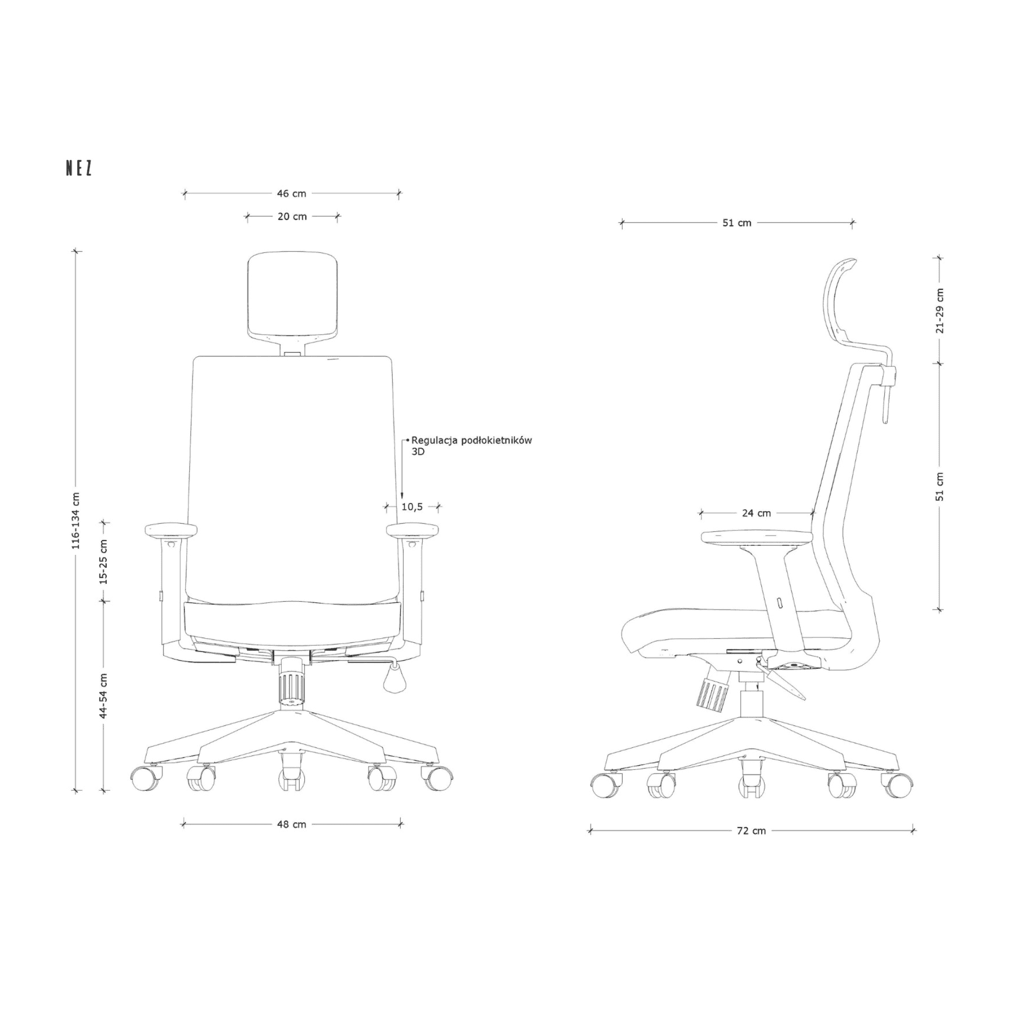 Biroja krēsls NEZ - Ergostock.lv